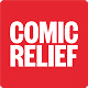 White text "Comic Relief" on a red square background.